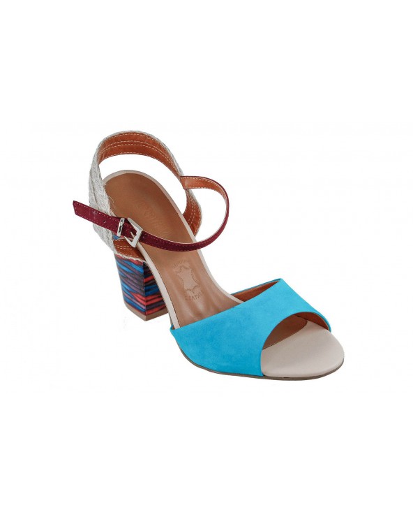 Sandały LORETTA VITALE - 50980 niebieski, bordowy