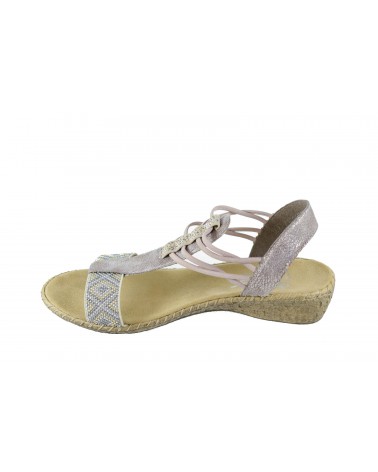 Sandały RIEKER - 61662-60 pudrowy róż