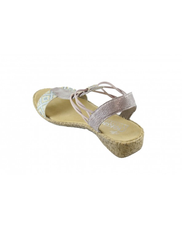 Sandały RIEKER - 61662-60 pudrowy róż