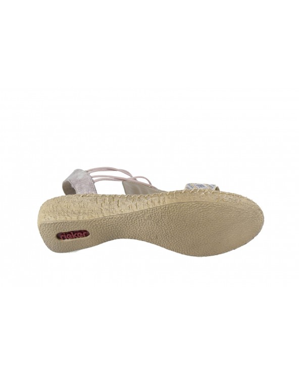 Sandały RIEKER - 61662-60 pudrowy róż