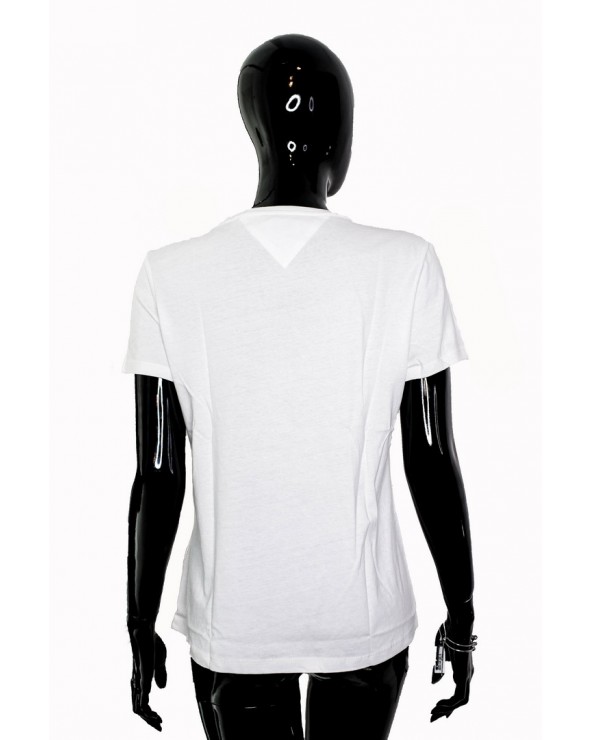 T-shirt TOMMY HILFIGER - DW0DW04709 100 biały