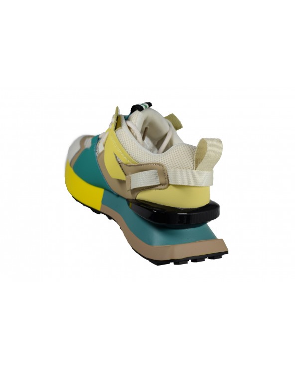 Sneakersy damskie JOHN DOUBARE - 3577-1 zielony, żółty