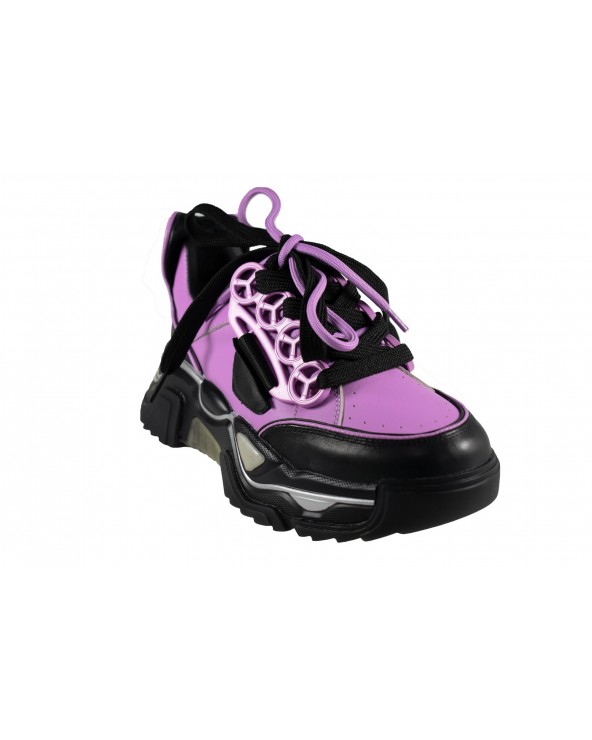 Sneakersy damskie JOHN DOUBARE - 5315 czarny, fioletowy